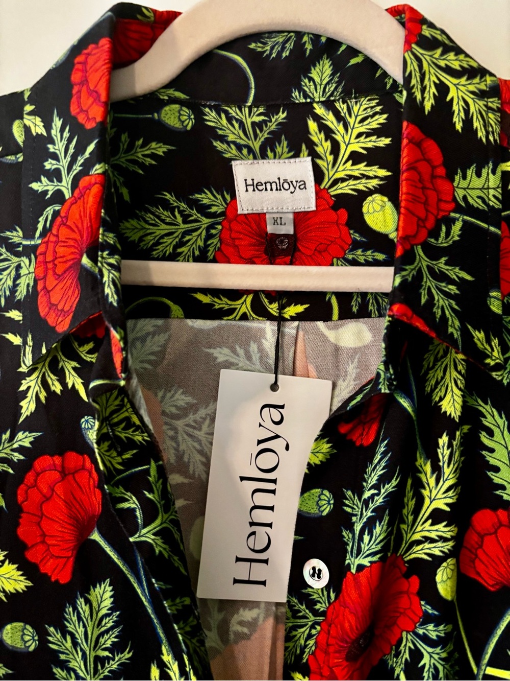 Hemloya Zaha Midi Shirt Dress in Orange Poppy Print - Picture 4 of 11